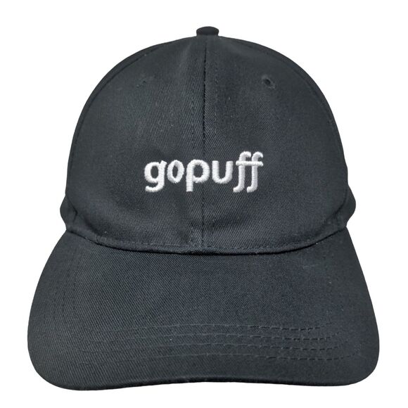 Go Puff Slideback Hat Black One Size Adjustable Embroidered Vented Holes - Picture 1 of 8